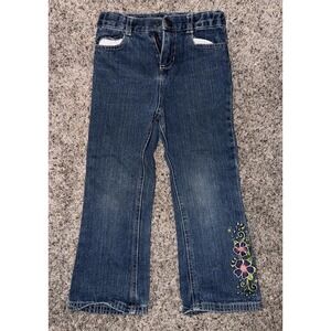 Disney‎ Princess Early 2000's Y2K Era embroidered gold floral girls jeans 5T